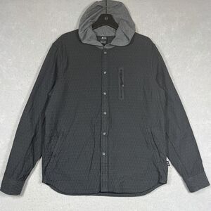 Oakley Honcho Woven Hoodie Shirt Jacket Men’s XL Gray Shacket Quilted Cotton